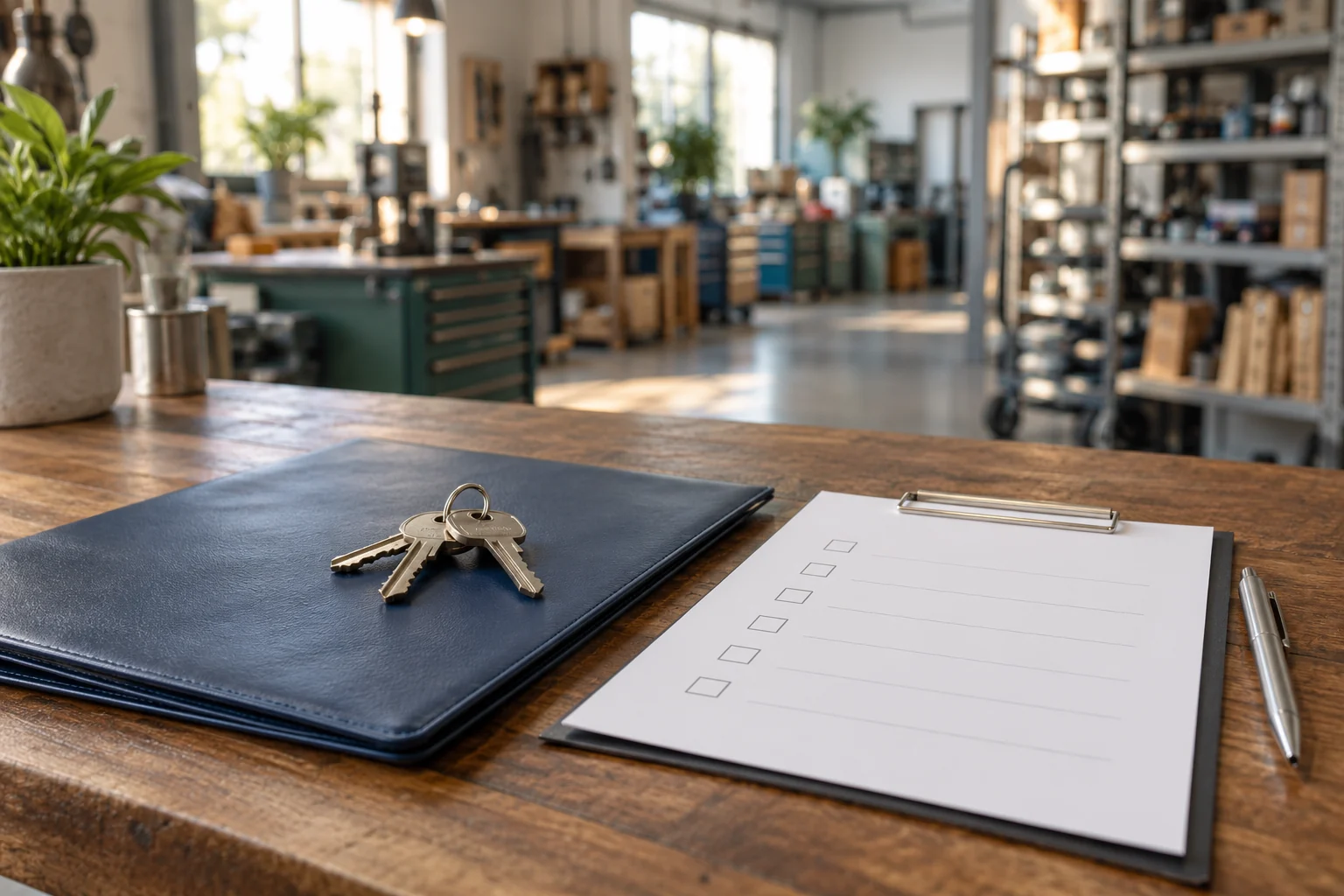 Symbolic image: Keys and documents for a business transfer